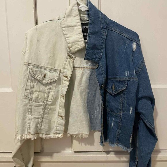 colorful jeans and half bleached jean jacket - Picture 5 of 6